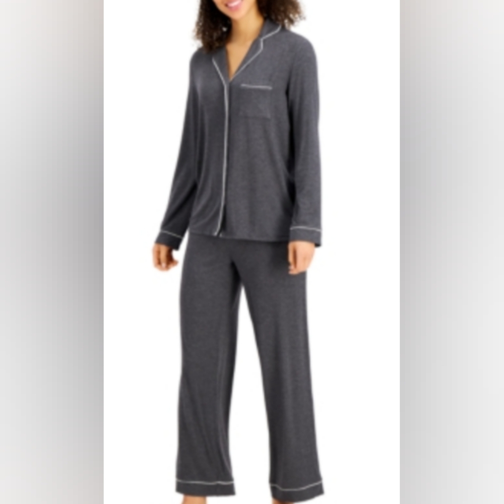 Alfani Super Soft Modal Notch Collar Top & Pants Pajama Set, Created for Macy's
